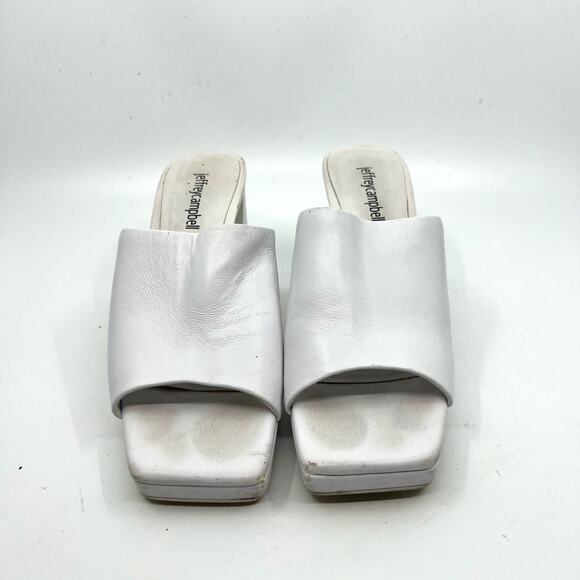 JEFFREY CAMPBELL Caviar White Leather Platform Sandal Women's 7 US - Picture 4 of 10